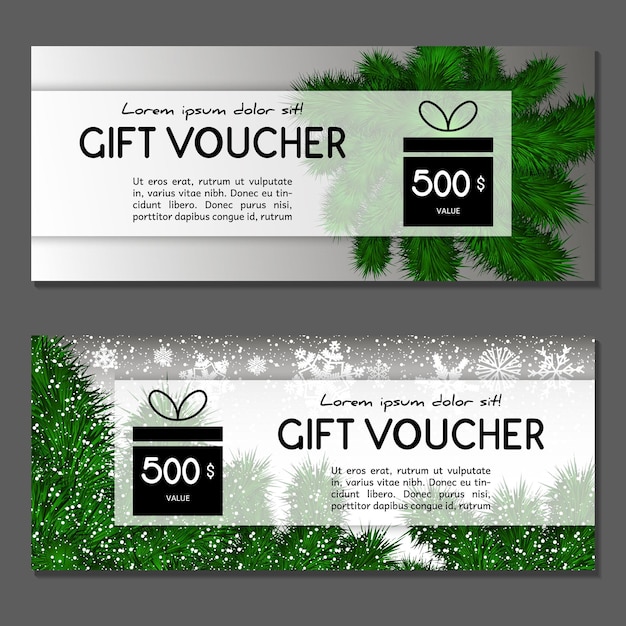 Vector a green christmas card with a gift card that says gift