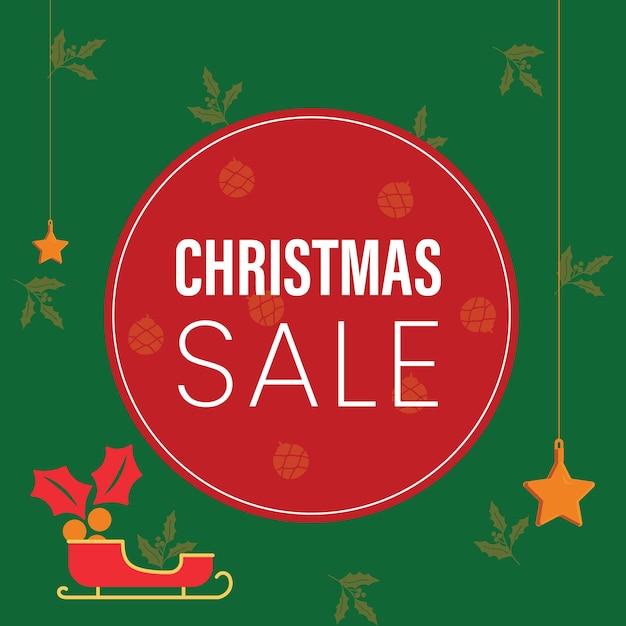 Green Christmas Sale Poster vector