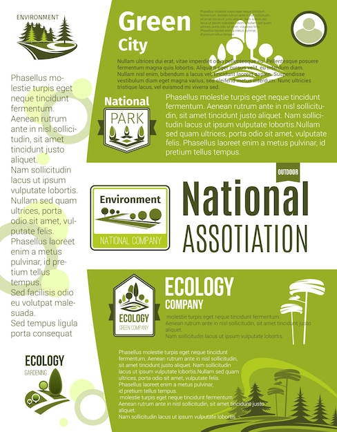 Vector green city eco business ecology poster template