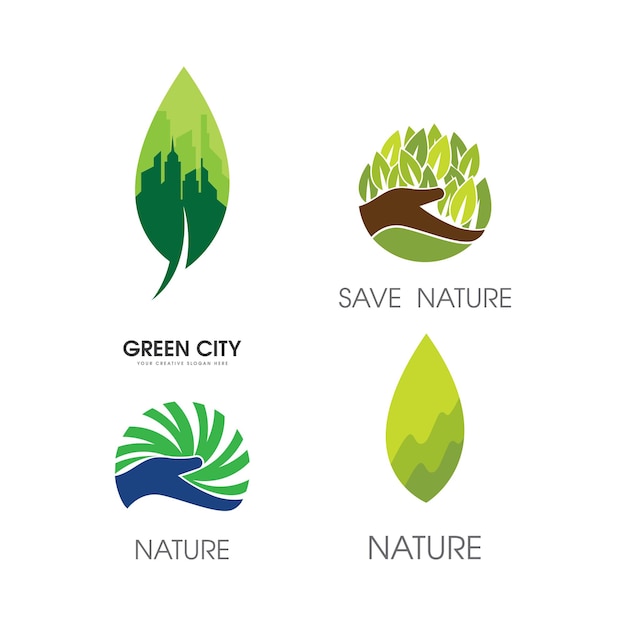 Green city illustration logo icon