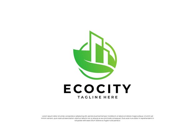 Vector green city logo design symbol icon for residential apartment and city