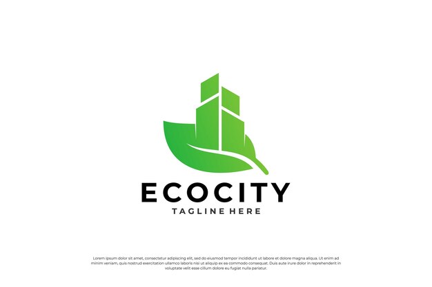 Vector green city logo design symbol icon for residential apartment and city