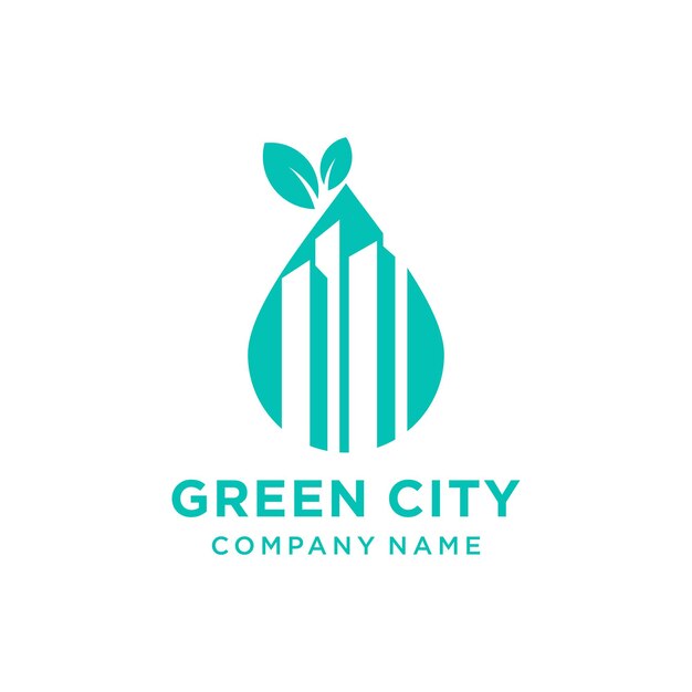 Vector green city logo design vector with modern unique style