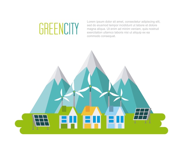 Green city sustainable development with environmental conservation