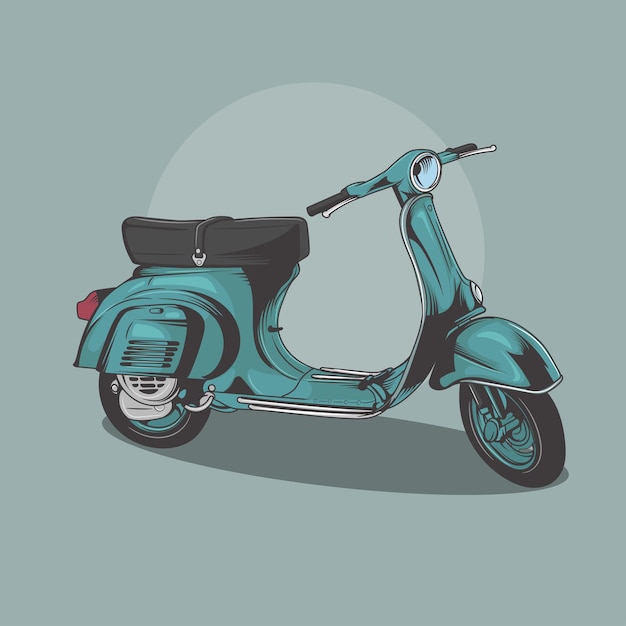 Green classic motorcycle vector illustration