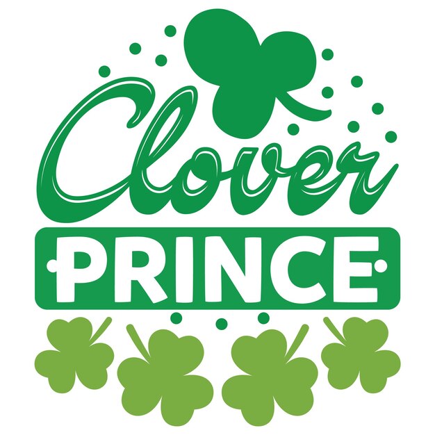 Vector a green clover prince logo with four clover leaves on it.