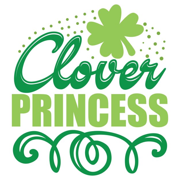 Vector a green clover princess logo with a clover leaf on it.