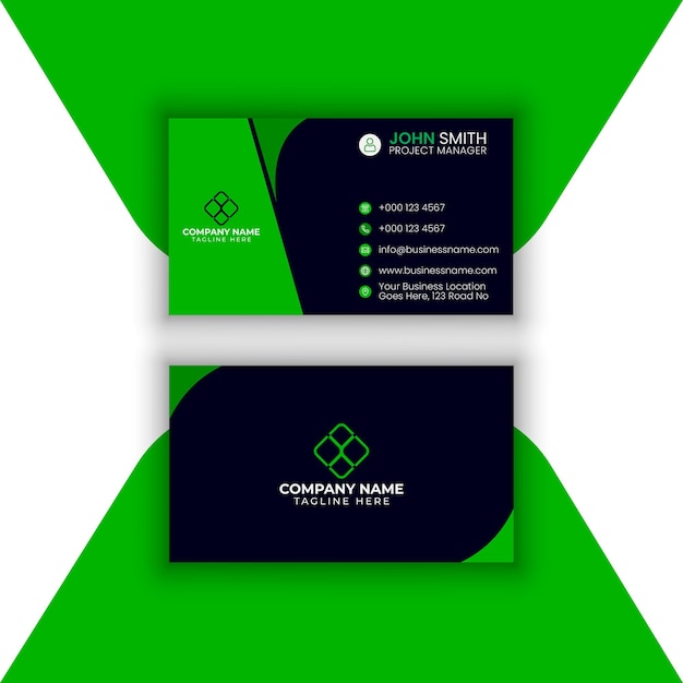 green color business card template