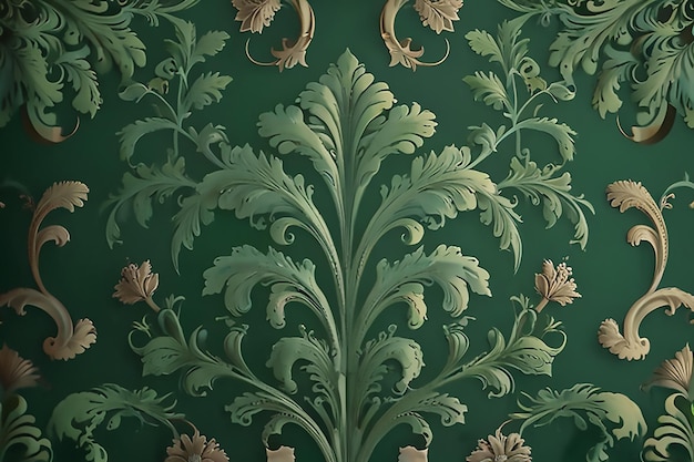 Vector green color pattern wallpaper