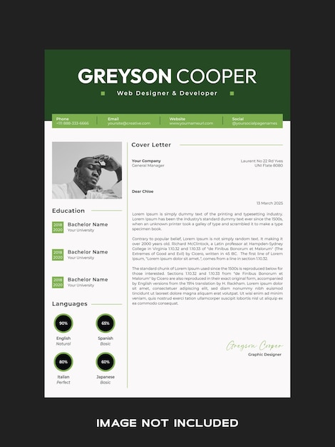 Green Color Resume CV