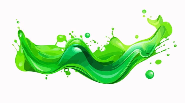 Vector green color splash on white background