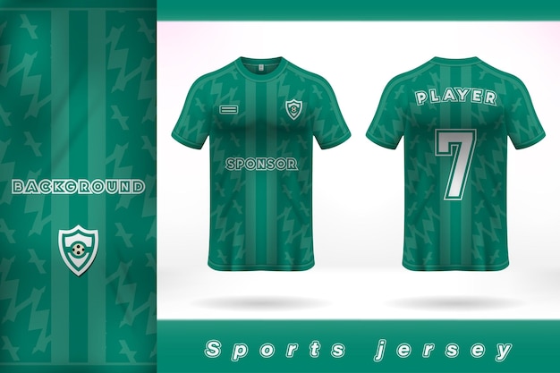 Green color sports jersey template design