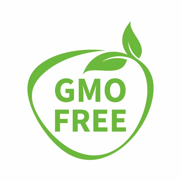 Green colored GMO free emblems badge logo icon Vector stock illustration