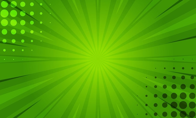 green comic burst background template