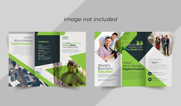 Green Corporate Trifold Brochure Template With Graphic Elements