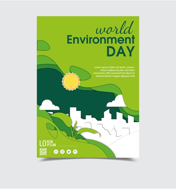 Vector a green cover for a world day poster