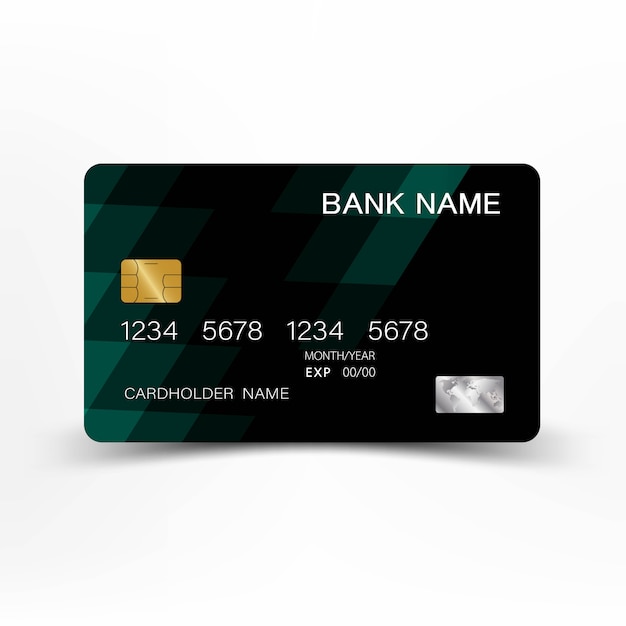 Green credit card template design.