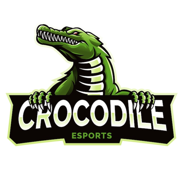 Vector a green crocodile logo that says crocodiles on it