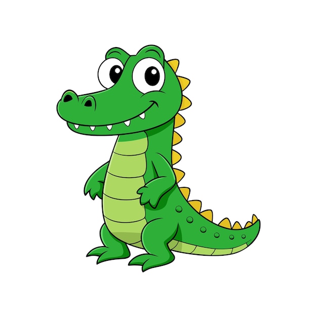 Vector a green crocodile with a big smile on its face