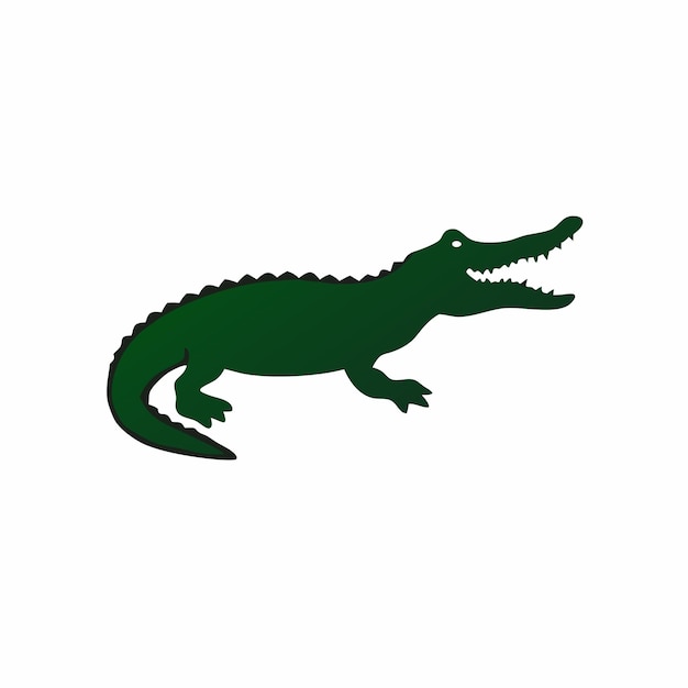 a green crocodile with a green face and the word crocodile on it