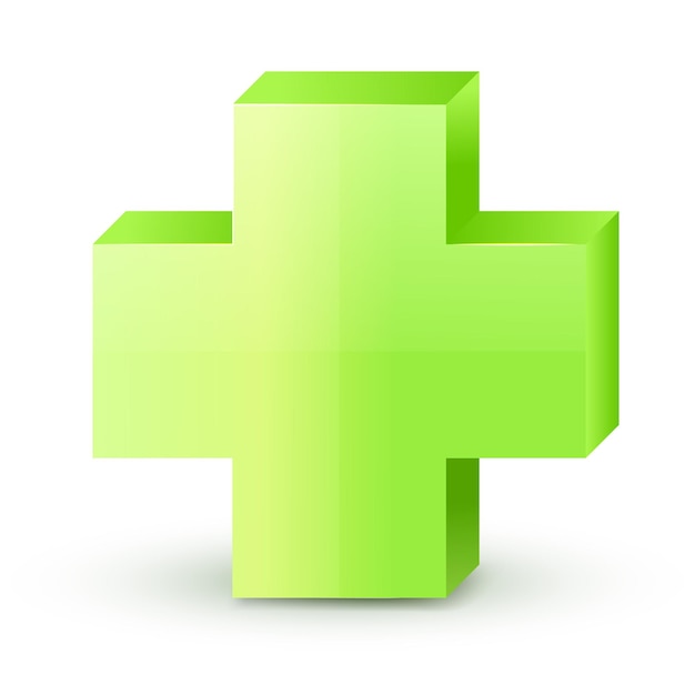 Green cross cross symbol of safety guidance green plus sign vector illustration eps