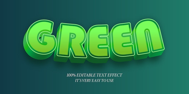 Green Curved 3d style text effect