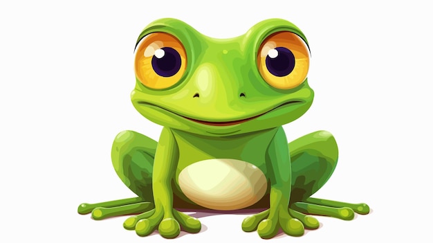 Green Cute Frog Mascot Character Drawing