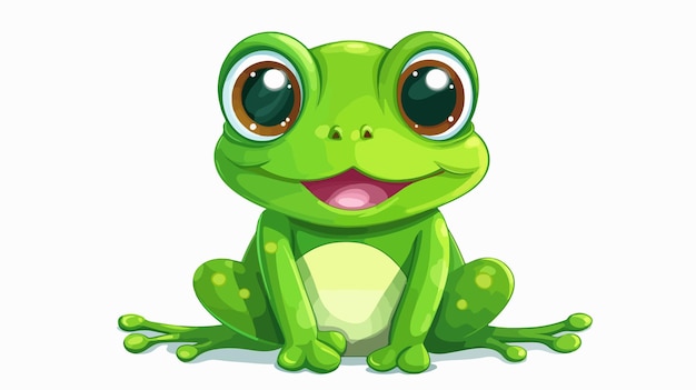 Green Cute Frog Mascot Character Drawing