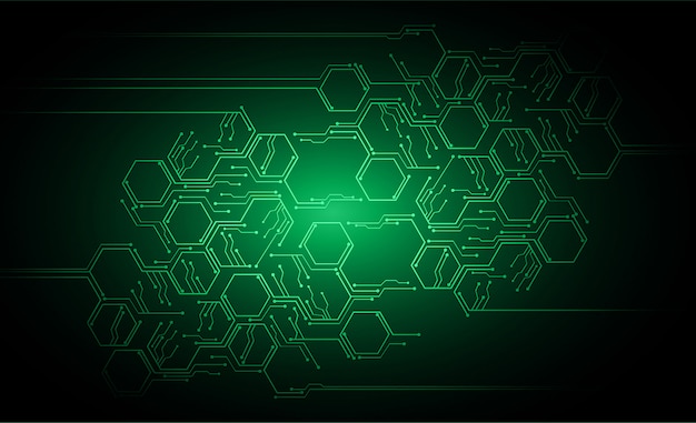 Green cyber circuit future technology concept background