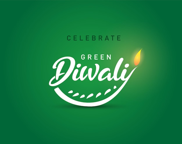 Green Diwali concept vector illustration.