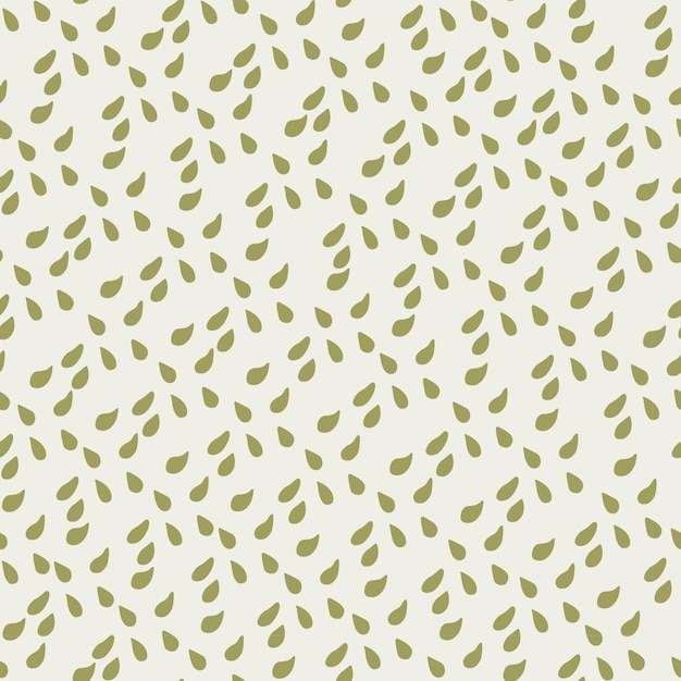 Green drops seamless pattern in doodle style