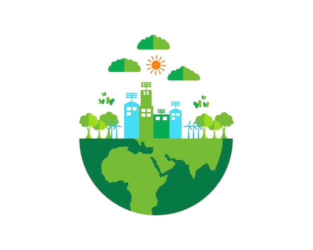 Green earth simple illustration