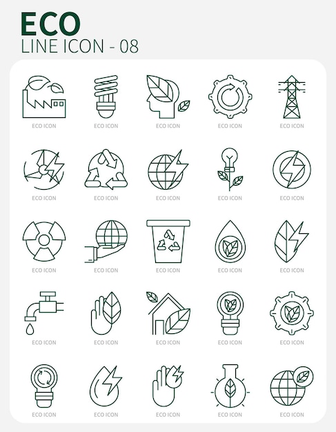 green eco environment line icon