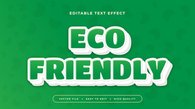 Green eco friendly 3d editable text effect font style