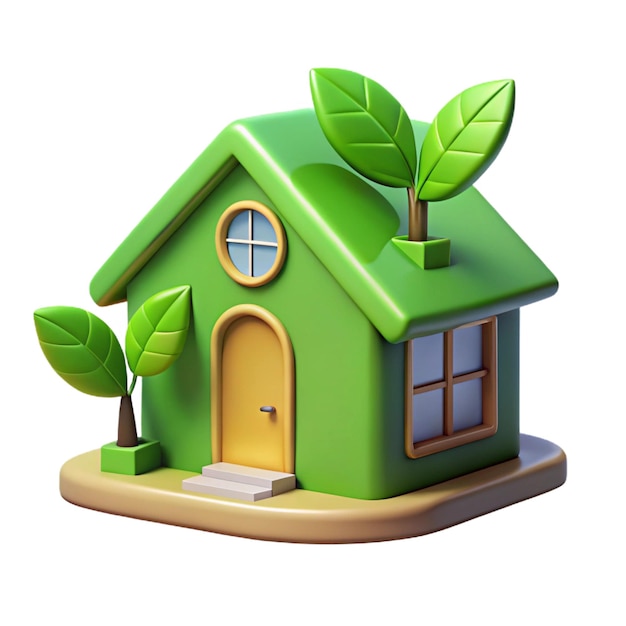 Vector green eco friendly house 3d illustration