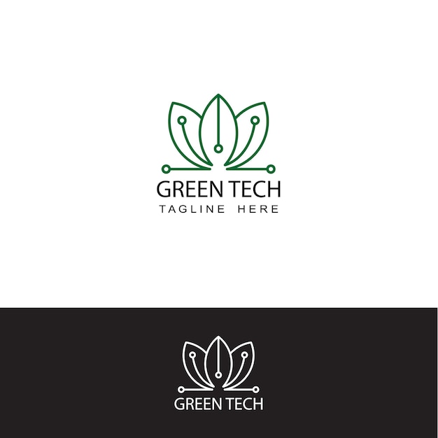 Green eco technology logo template design vector