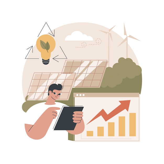 Green economy abstract illustration