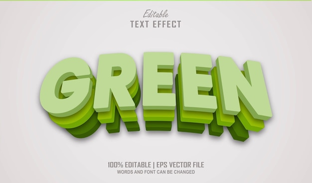 Green Editable Text Effect Style