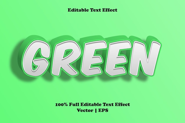 Green editable text effect