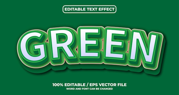 Green editable text effect