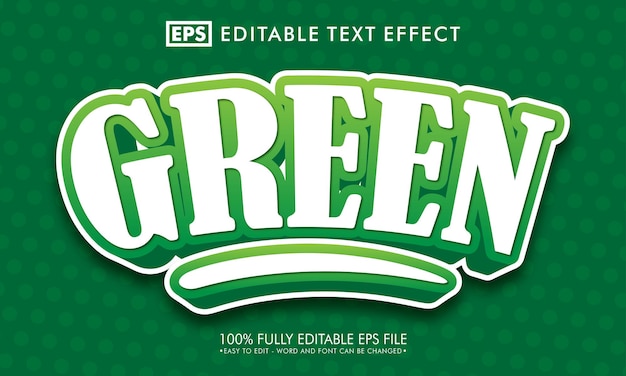 Green editable text effect