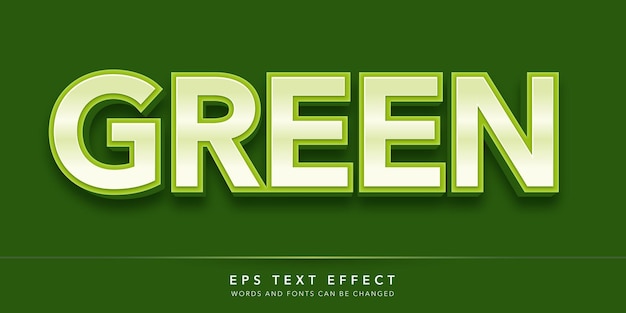 green editable text effect