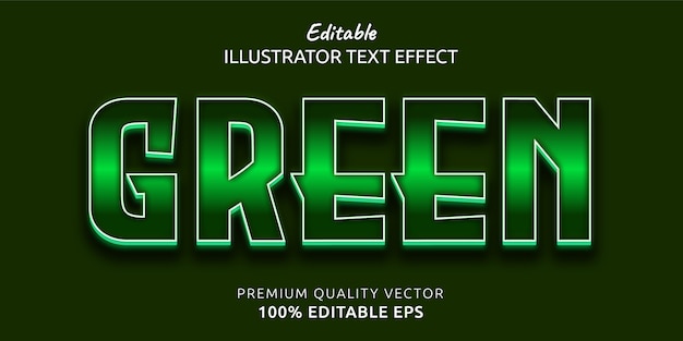 Green Editable Text Style Effect