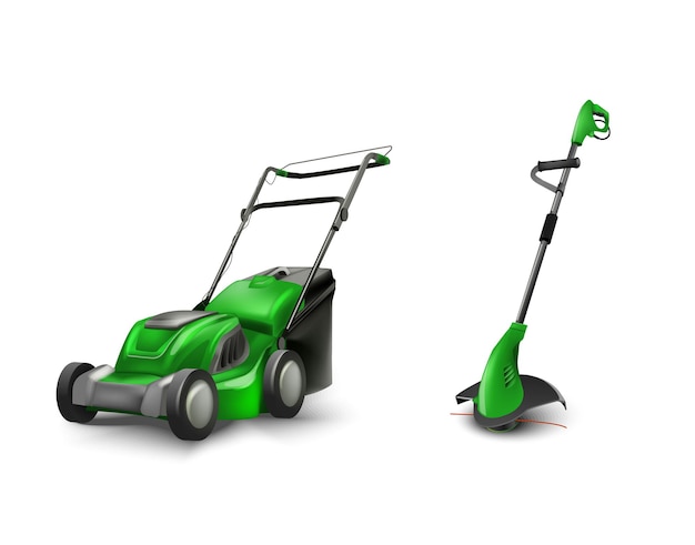 Green electric lawn mower lawn mowing machine