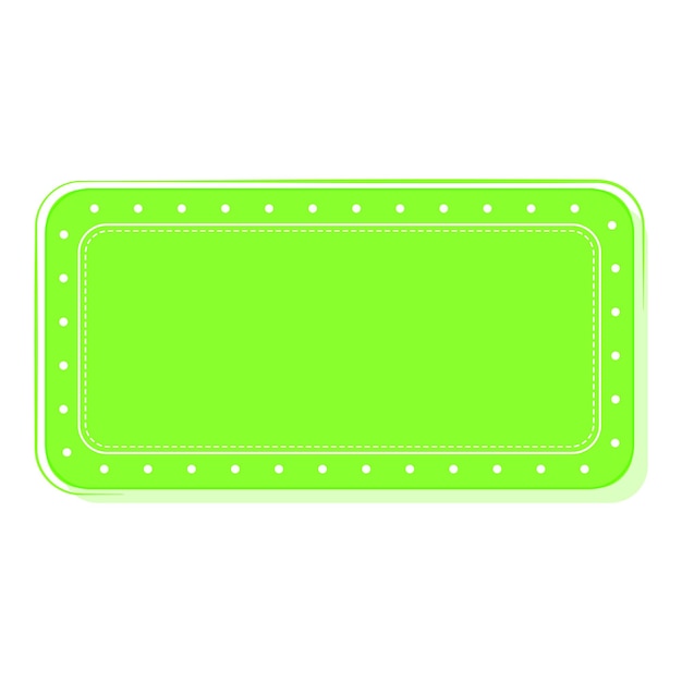 Green Empty Rectangle Frame Or Label Element On White Background