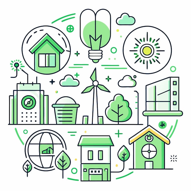 Vector green energy concept illustration