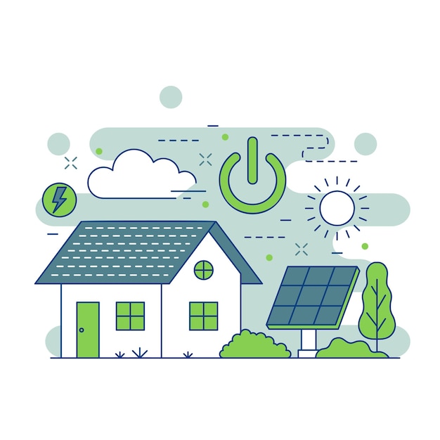 Vector green energy concept website illustration design 3