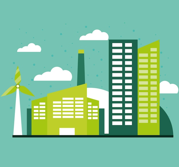 Green energy factory and city