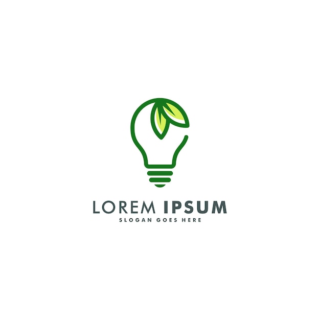 Green energy logo design  . eco bulb icon symbol illustration