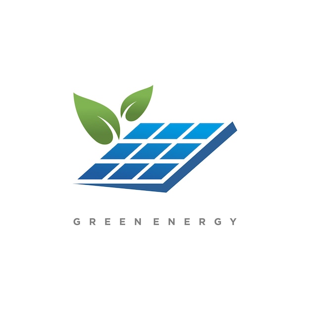 Green energy logo design vector illustration simple concept Premium Vector Part 1